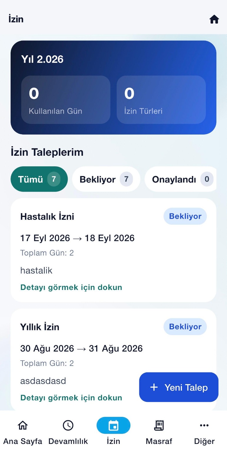 CADRO mobil uygulaması izin ekranı